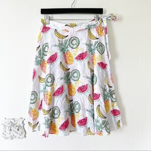 NWT Manguun Tropical Fruits Cotton Wrap Skirt 8